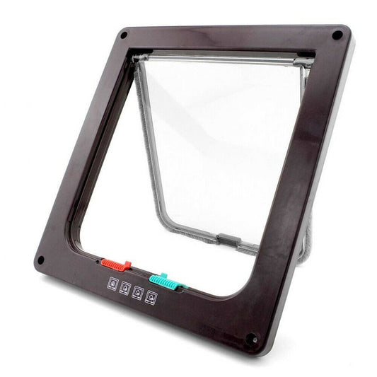 Dog Cat lock Flap Door ABS durable Puppy Pet Door 4 Way Security Lock Gate indoor use Pet Supplies - 2bazar4