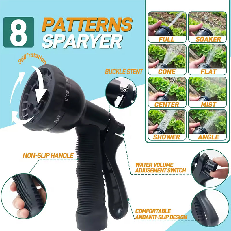 100 - ft Expandable Garden Hose with Nozzle. Light, Durable & Kink - Free for Car Wash & Outdoor Watering eprolo