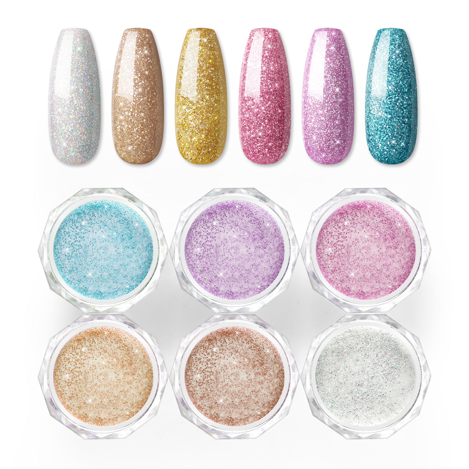 Crystal Powder Carved Pollen Coscelia Crystal Color Powder European And American Crystal Nail Extension Nail - 2bazar4