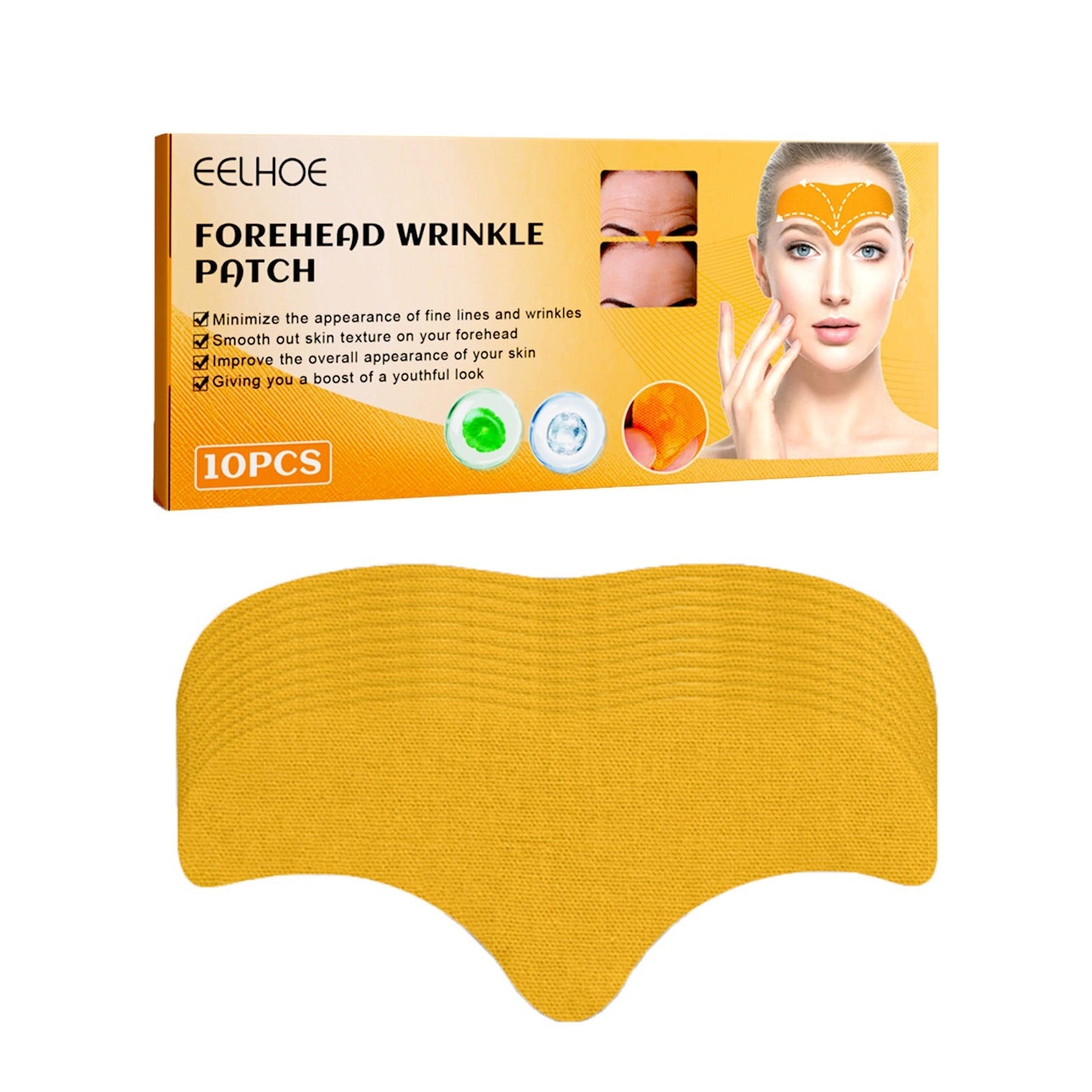Anti-Aging Collagen Gel Patch - 10pcs Forehead Line Removal, Firming Mask, Frown Lines, Face Skin Care Stickers eprolo
