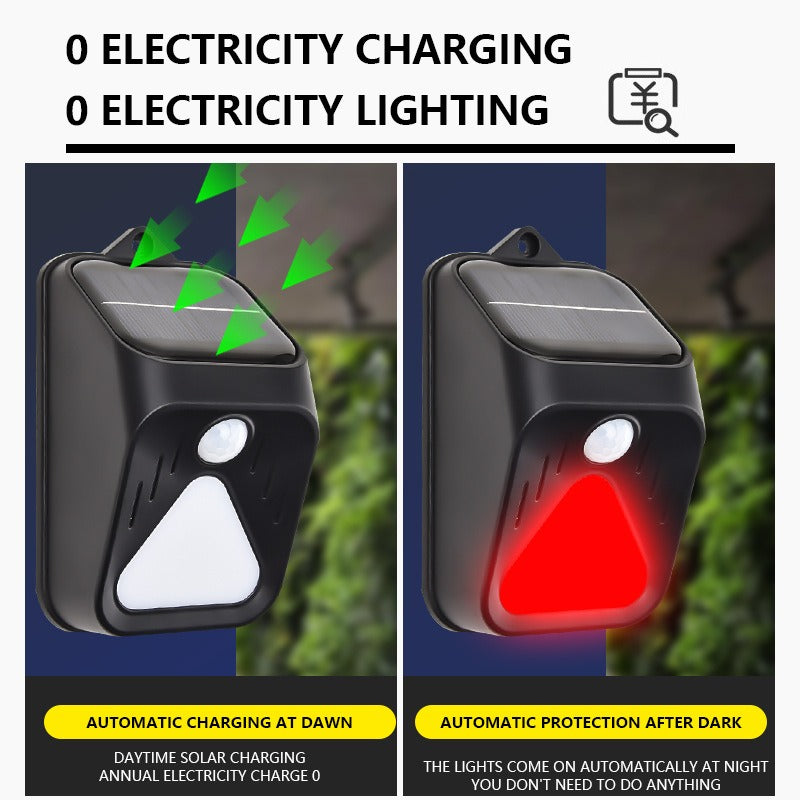 New Solar Alarm Light Human Body Sensing Remote Alarm To Drive Away Animals Solar Alarm Light - 2bazar4