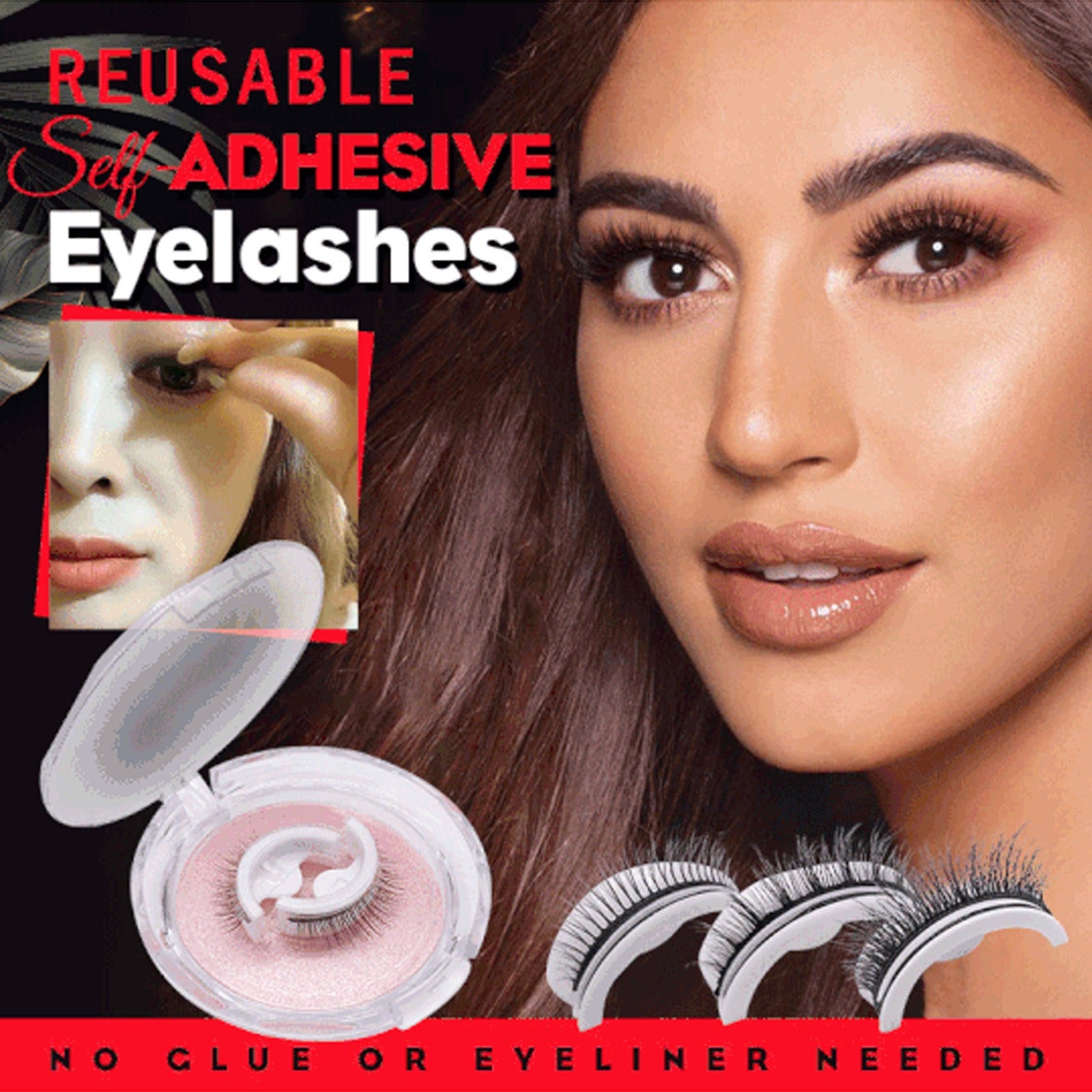 Reusable 3D Mink Lashes Natural False Eyelashes Self Adhesive Fake Glue Free Makeup Eyelash Extension Silk - 2bazar4