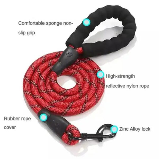Foam handle nylon round rope dog leash dog chain collar pet dog leash - 2bazar4