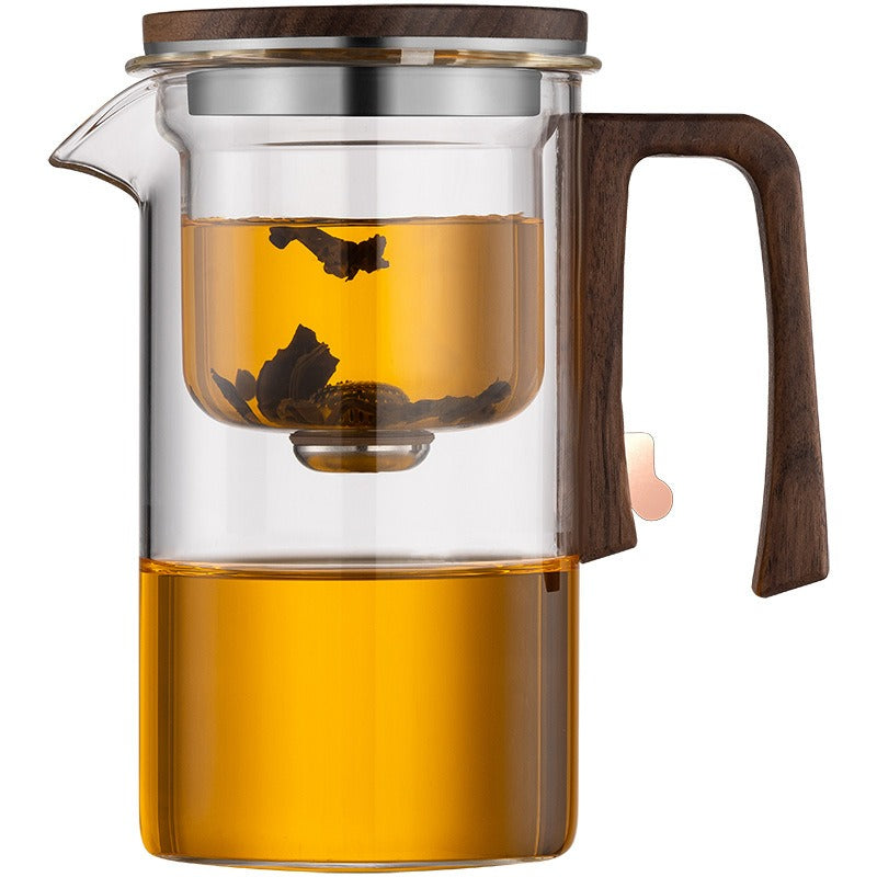 Waist new rodless elegant cup, one click magnetic suction filter glass tea pot, automatic tea separation tea cup