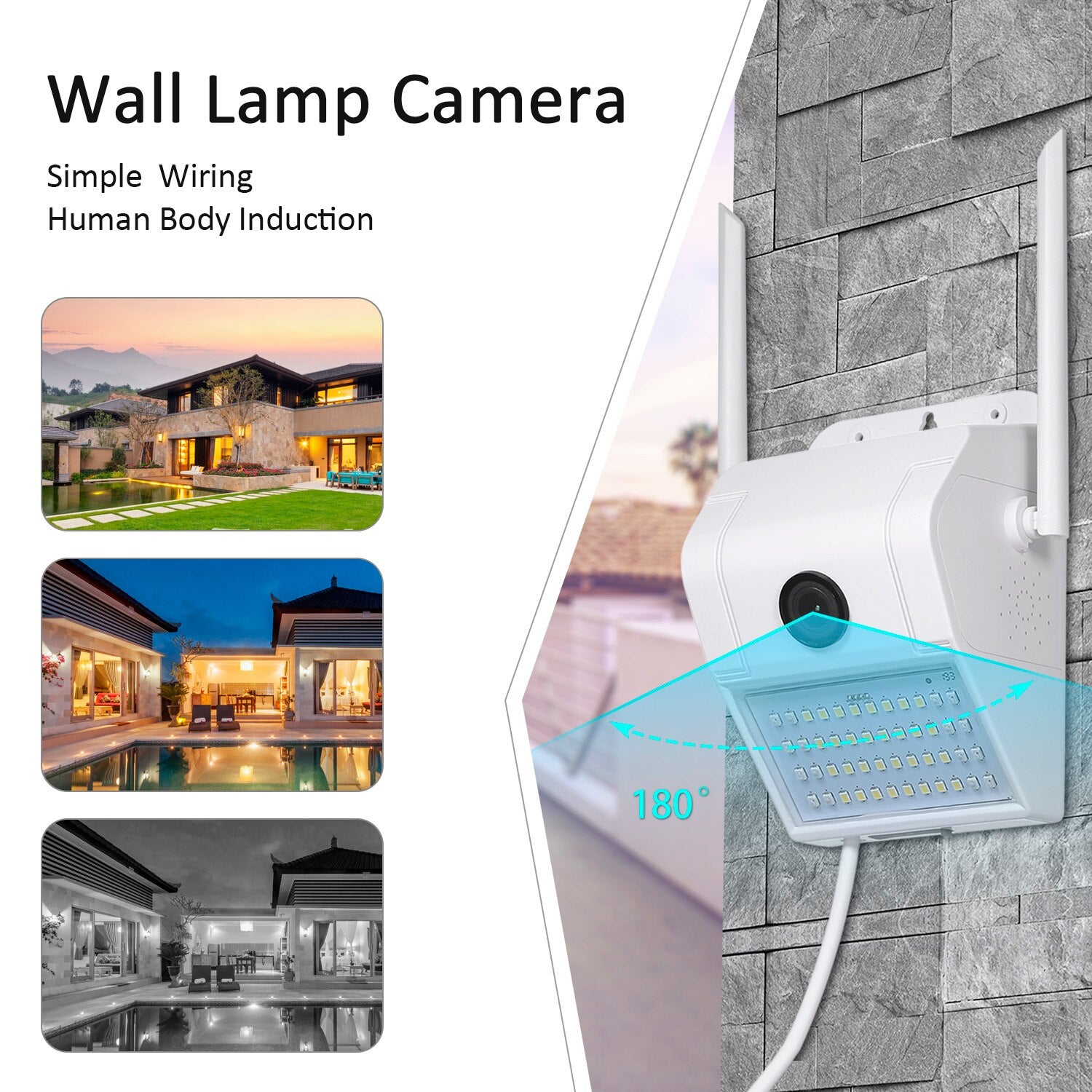 1080P Multifunctional WIFI Wireless Surveillance Outdoor Wall Light Webcam Security Camera PIR Motion Detection IP65 Waterproof - 2bazar4
