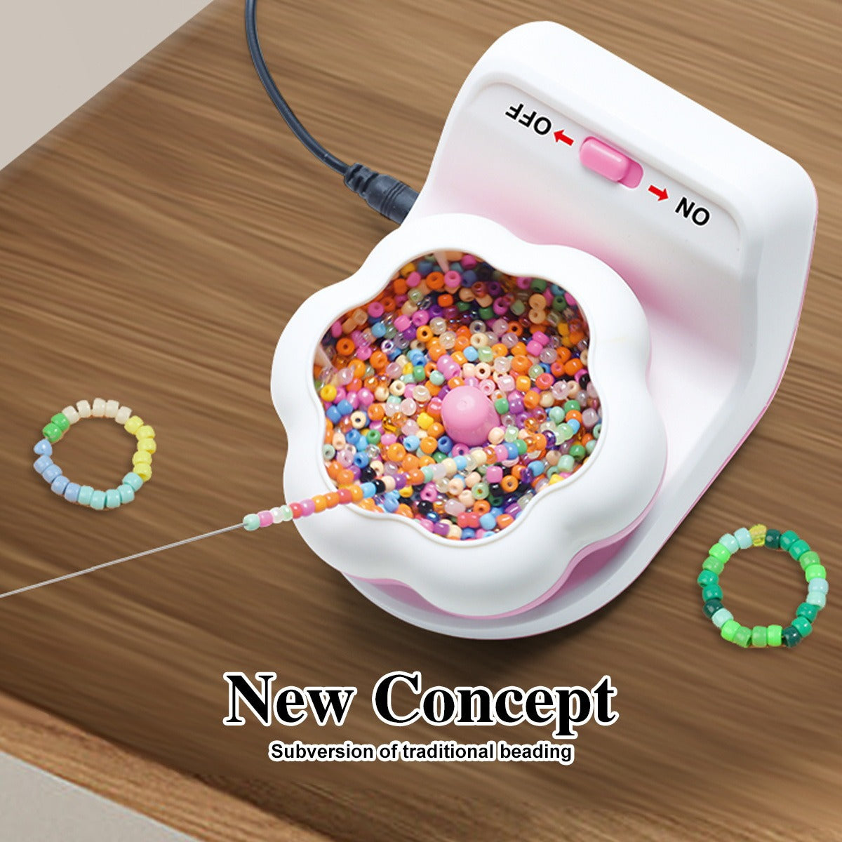 Electric automatic beading machine beading bowl DIY manual beading machine soft ceramic rice bead beading tool beading tool - 2bazar4