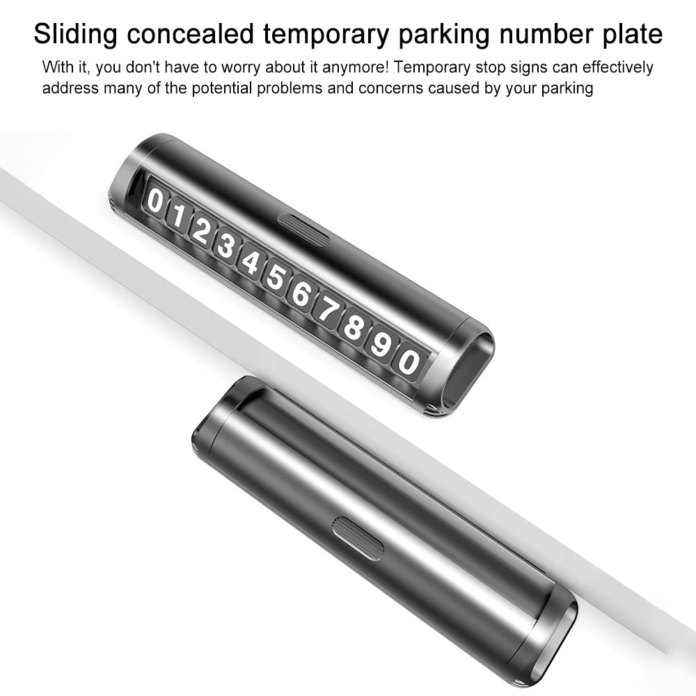 Phone Number In Car Parking License Plate Temporary Stop Sign Temporary Car Parking Card Phone Number Card Plate Hidden Switch - 2bazar4