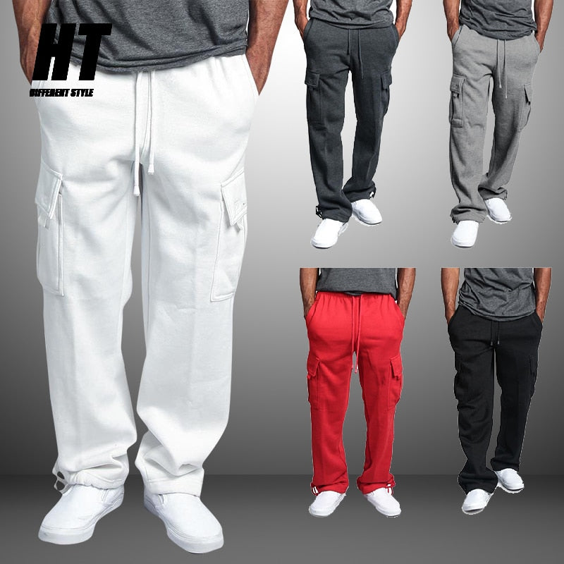 men's Sportswear Joggers fitness training cargo Sweatpants Loose Elastic waist Brand Trousers cotton Breathable muscle Men Pants - 2bazar4