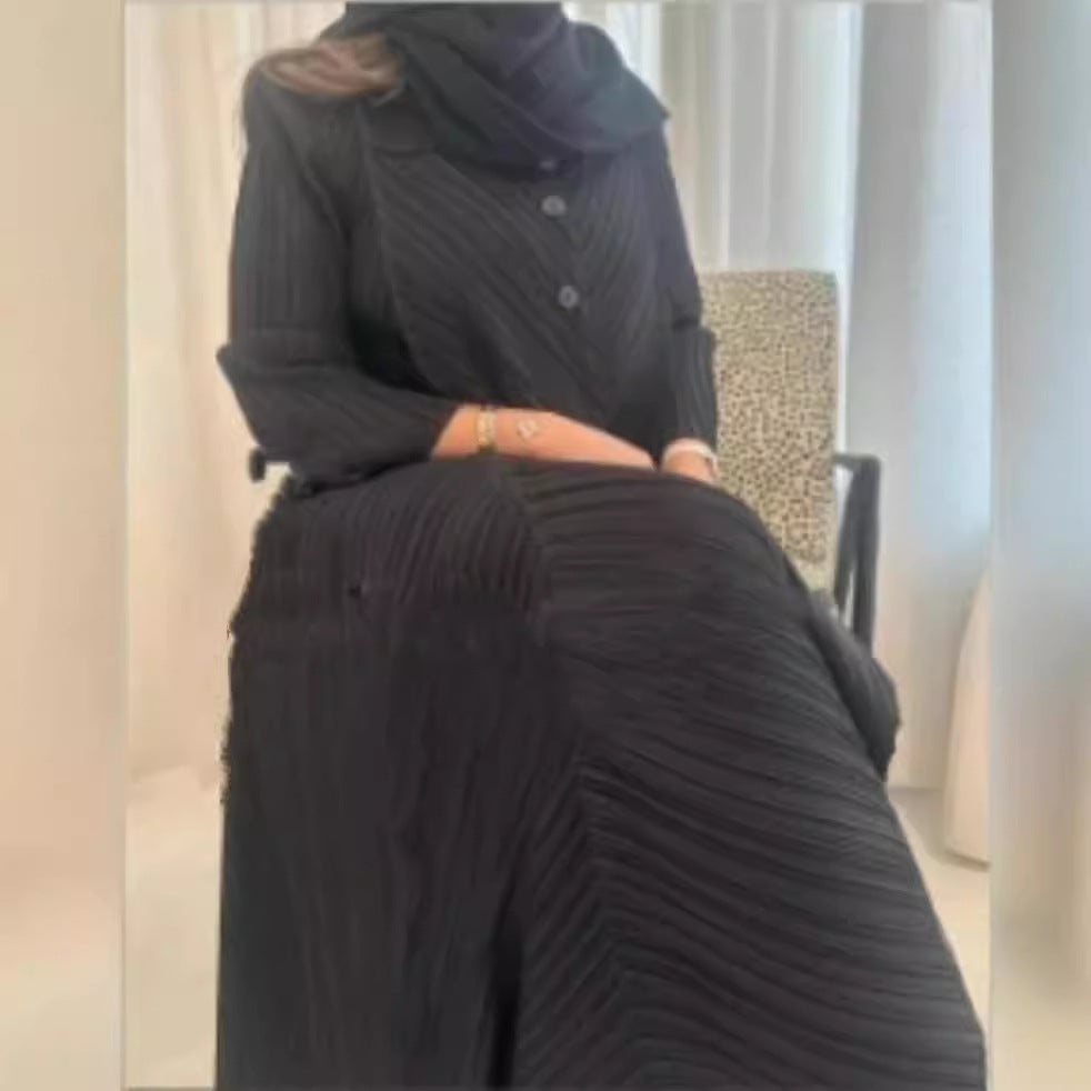 Middle Eastern women's clothing Dubai robe dress women's plus size floral bud skirt high-end apricot long skirt - 2bazar4