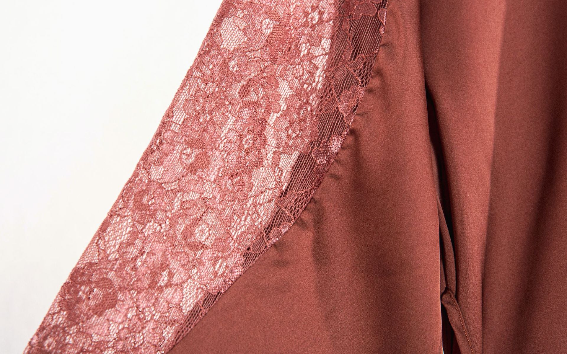 Pajamas Women's Spring And Autumn Sexy Ice Ribbon Chest Pad Nightgown Two-Piece Lace Silk Satin Suspender Nightdress - 2bazar4
