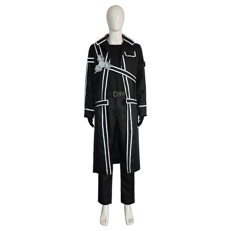 Halloween Anime Sword Art Online Kirito Cosplay Costume Adult Men Women Kirito SAO Kirigaya Kazuto Uniform Colthing Wig Set eprolo