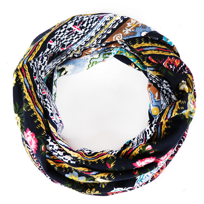 Hooded women's cotton printed versatile sun protection hat - 2bazar4
