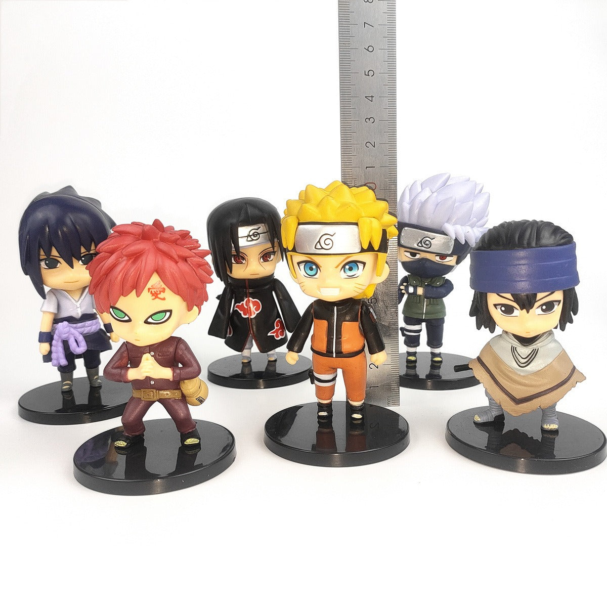 6 Naruto figurines, Naruto Sasuke Itachi, I Love Rokakashi Doll Cake Decorative Toys - 2bazar4