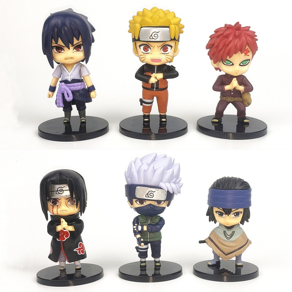 6 Naruto figurines, Naruto Sasuke Itachi, I Love Rokakashi Doll Cake Decorative Toys - 2bazar4