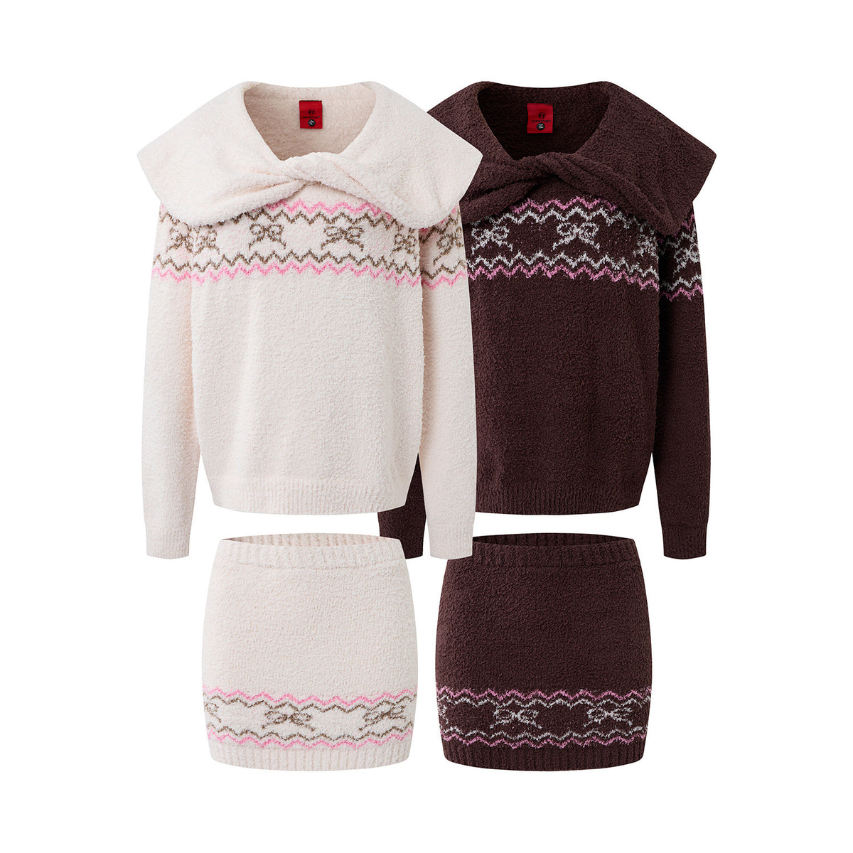 Women's Fair Isle Sweater & Mini Skirt Co-ord Set