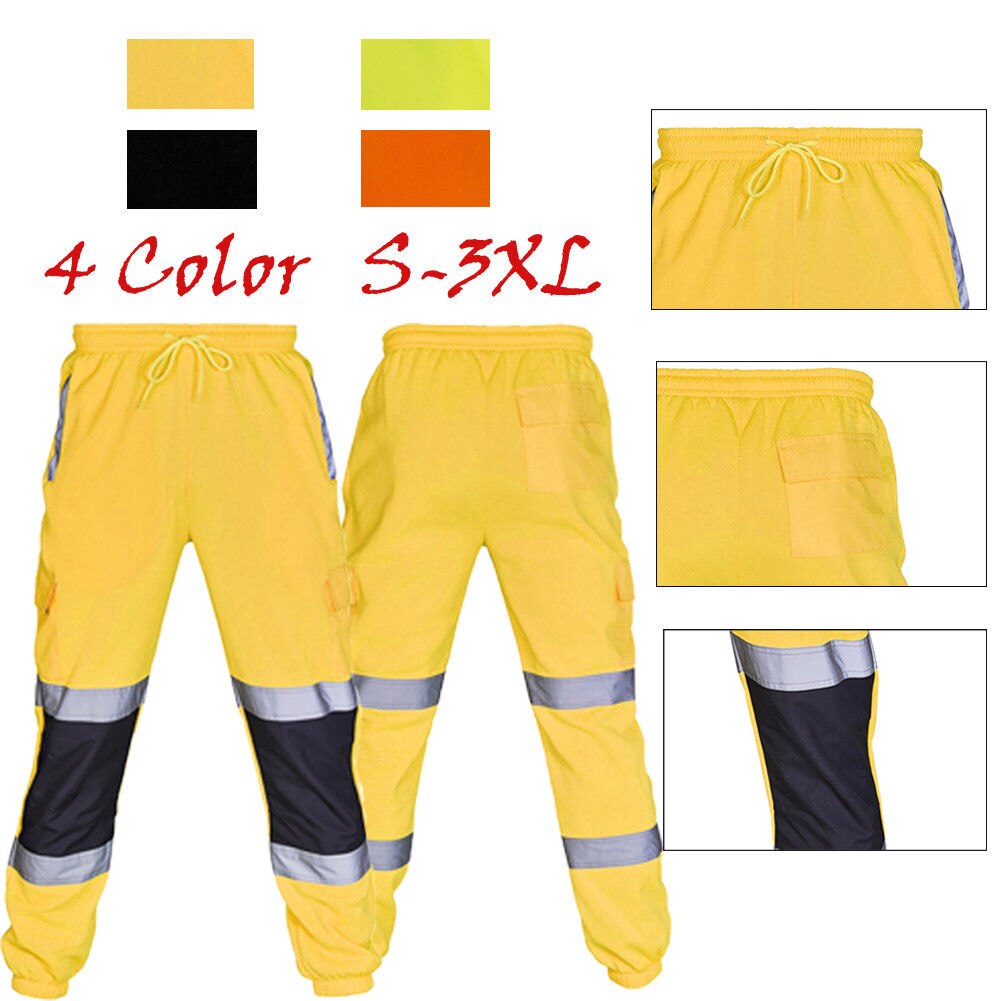New Men's Fahison Sport Sweat Pants Work Fleece Bottom Joggerms Joggers Yellow Black Orange Fluorescent Green Autumn - 2bazar4