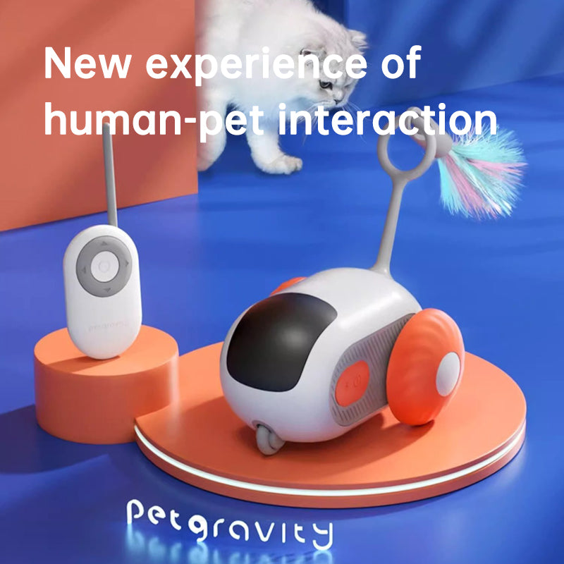 Remote Control Interactive Cat Car Toy USB Charging Chasing Automatic Self-moving Remote Smart Control Car Interactive Cat Toy P - 2bazar4