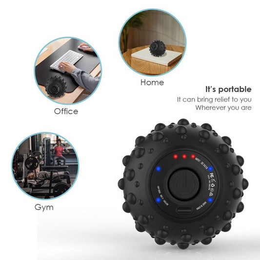 Waterproof Electronic Yoga Fitness Therapy Massage Ball with 4 Speeds Vibrating Massage Ball - 2bazar4