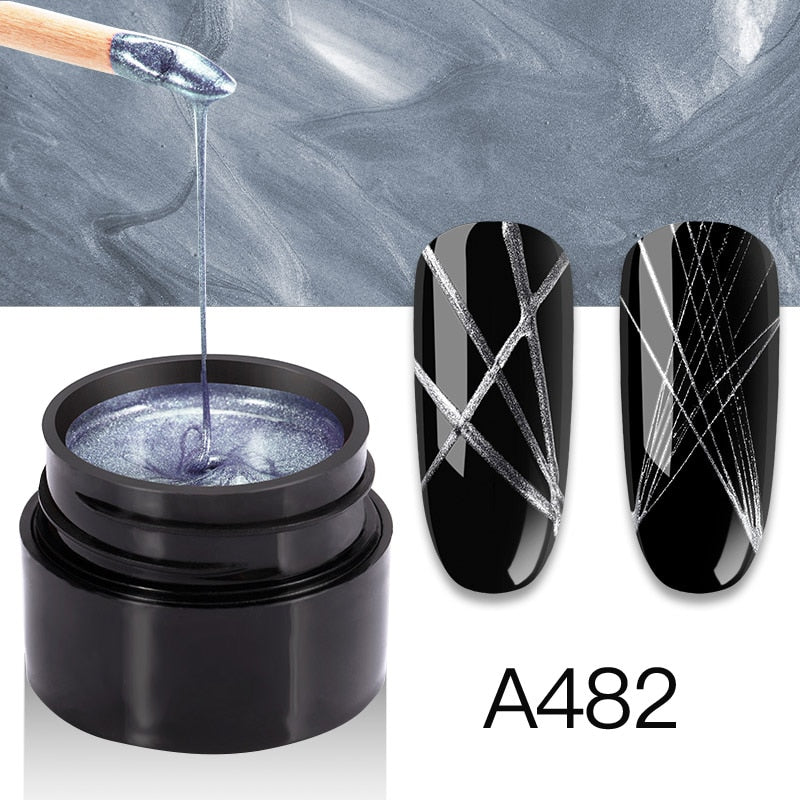 ROSALIND Gel Spider Line For Nails Art Gel Polish UV Colors Painting Gel Nail Polish Spider Gel Lacquer Web Stickers Gel Polish - 2bazar4