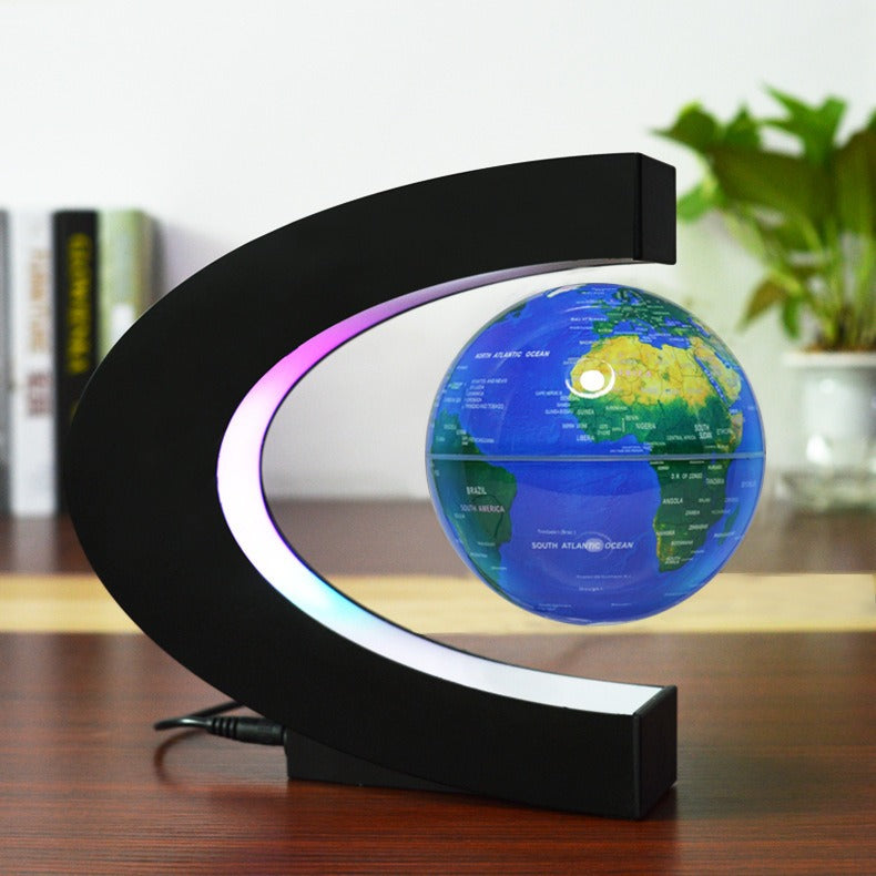 C-Shaped 3-Inch Magnetic Levitation Globe Creative Gifts For Valentine's Day Novel Home Decorations - 2bazar4