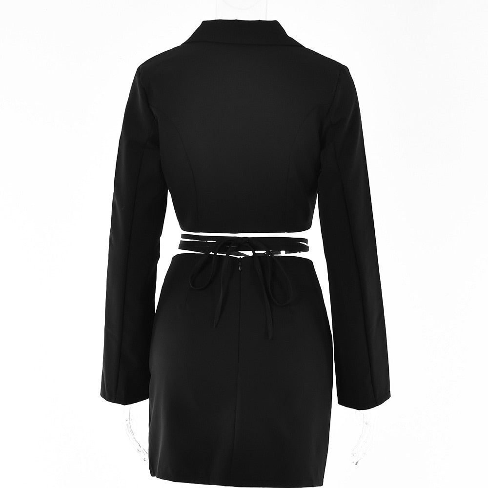 Avrilyaan OL Official Casual Two Piece Set Short Top Split Mini Skirt Autumn Women Set Suit Elegant 2 Piece Set Women Set - 2bazar4