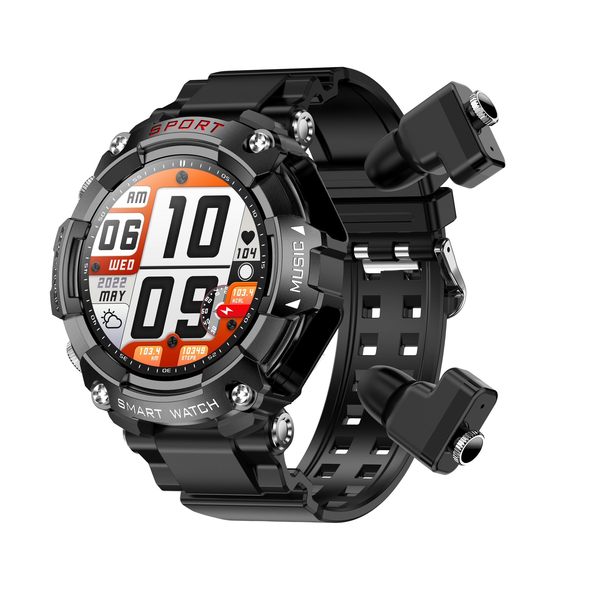 T96 Smart Watch TWS 2 in 1 Bluetooth HD Call Recording Local Playback Health Monitoring - 2bazar4