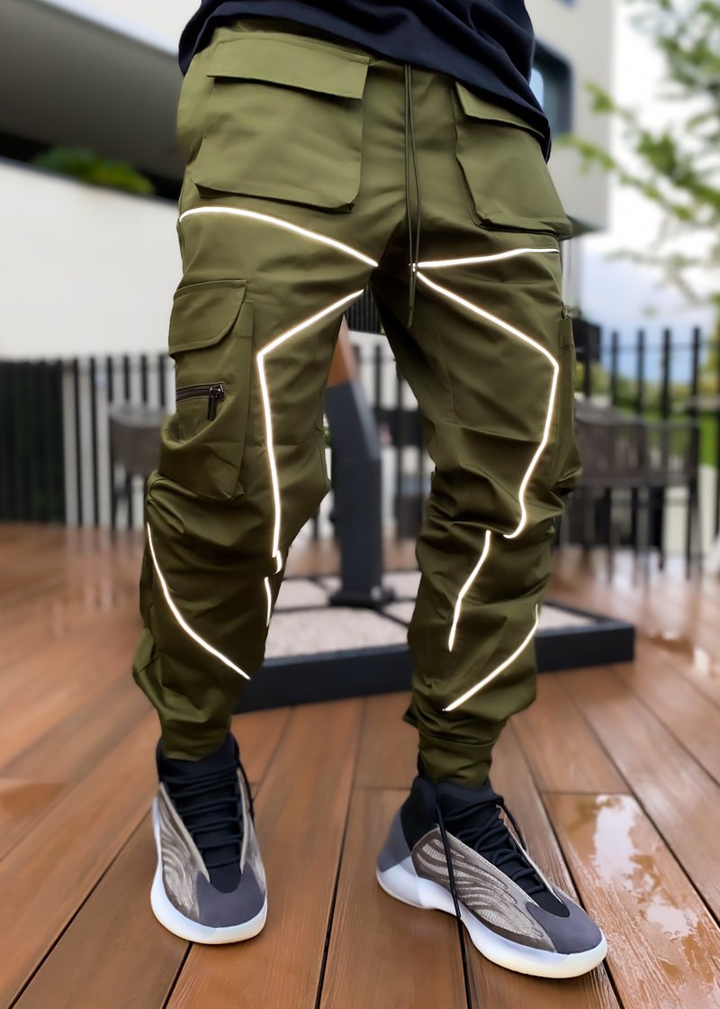 Spring and autumn new casual pants male Korean version of the trendy brand multi-bag overalls loose straight-leg pants outdoor running trousers - 2bazar4