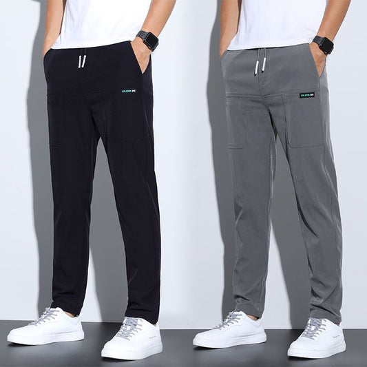 Thin ice silk pants for men, business men, casual pants, trendy straight leg loose sports pants - 2bazar4