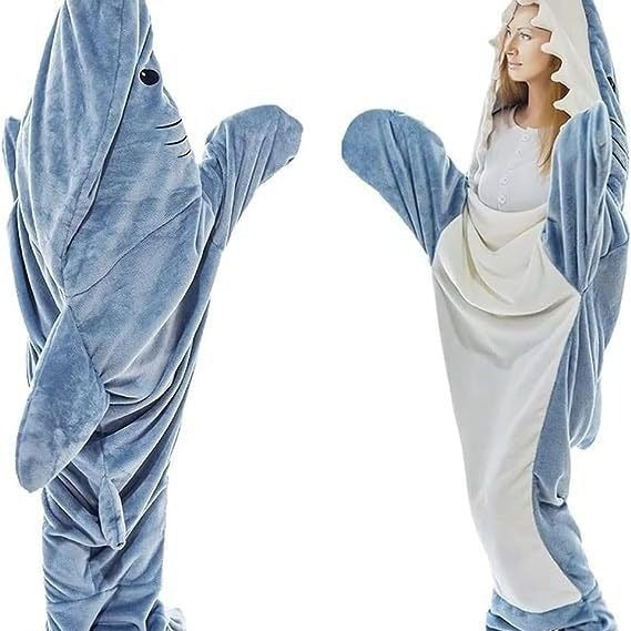 Cartoon Shark Sleeping Bag Pajamas Office Nap Shark Blanket Karakal High Quality Fabric Mermaid Shawl Blanket For Children Adult - 2bazar4