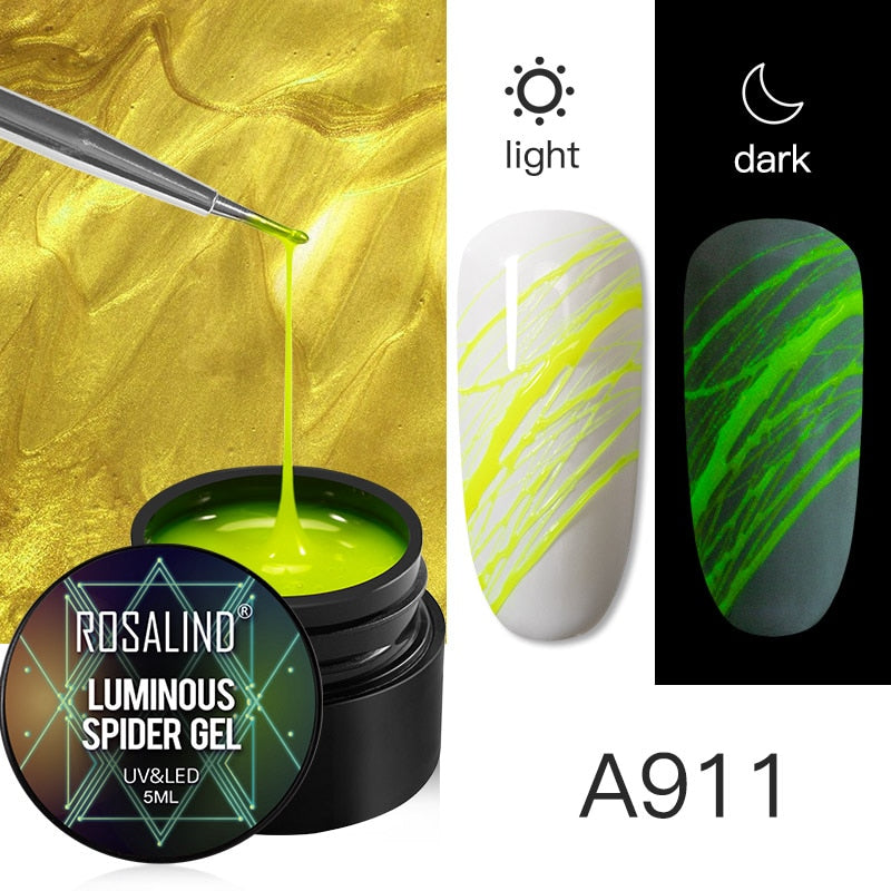 ROSALIND Gel Spider Line For Nails Art Gel Polish UV Colors Painting Gel Nail Polish Spider Gel Lacquer Web Stickers Gel Polish - 2bazar4