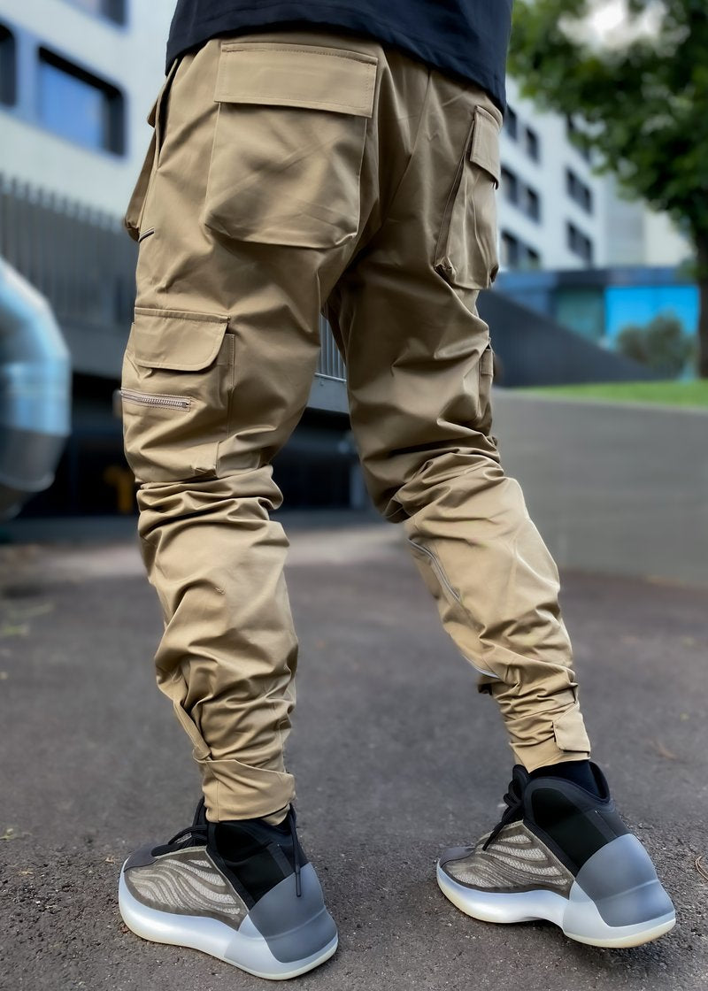 Spring and autumn new casual pants male Korean version of the trendy brand multi-bag overalls loose straight-leg pants outdoor running trousers - 2bazar4