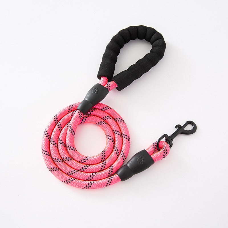 Foam handle nylon round rope dog leash dog chain collar pet dog leash - 2bazar4