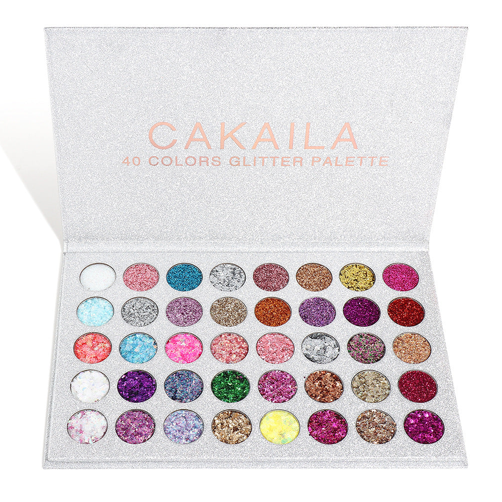 CAKAILA  40 Colors Eye Shadow Gold Powder Glitter Curry Cream Diamond Glitter Eyeshadow Palette - 2bazar4