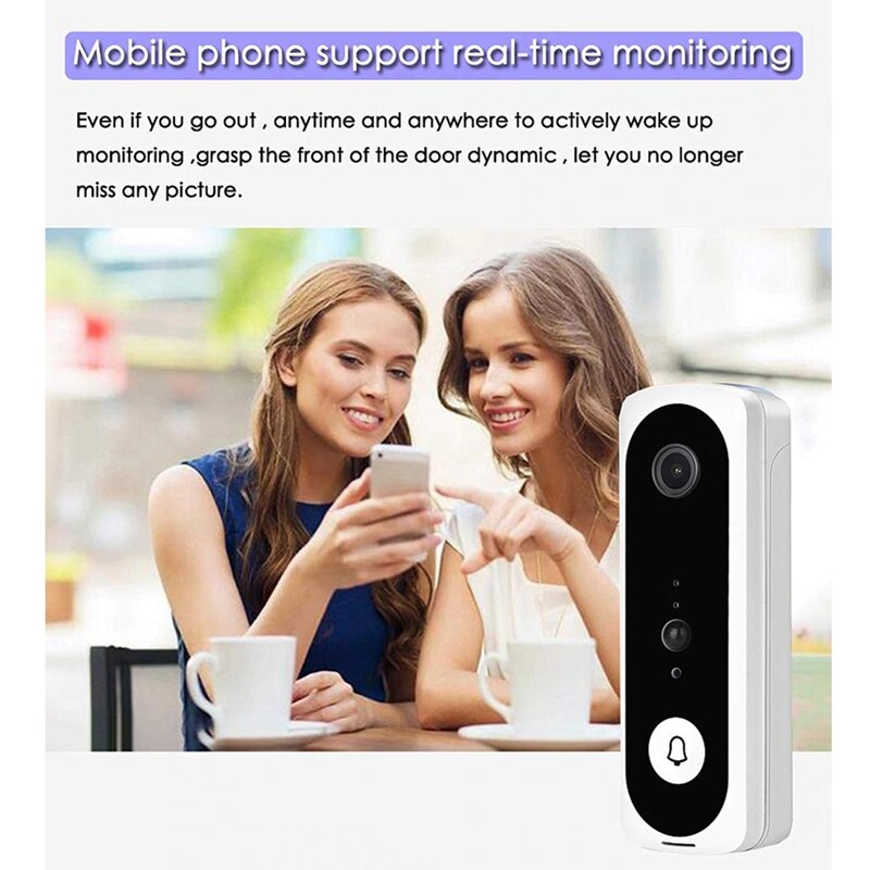 V20 Smart WiFi Video Doorbell Camera Visual Intercom with Chime Night Vision IP Door Bell Wireless Home Security Camera - 2bazar4