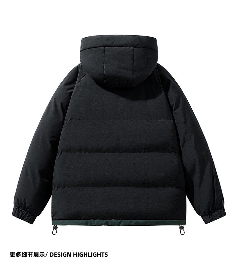 New cotton jacket men's thick two bar hooded bread jacket eprolo