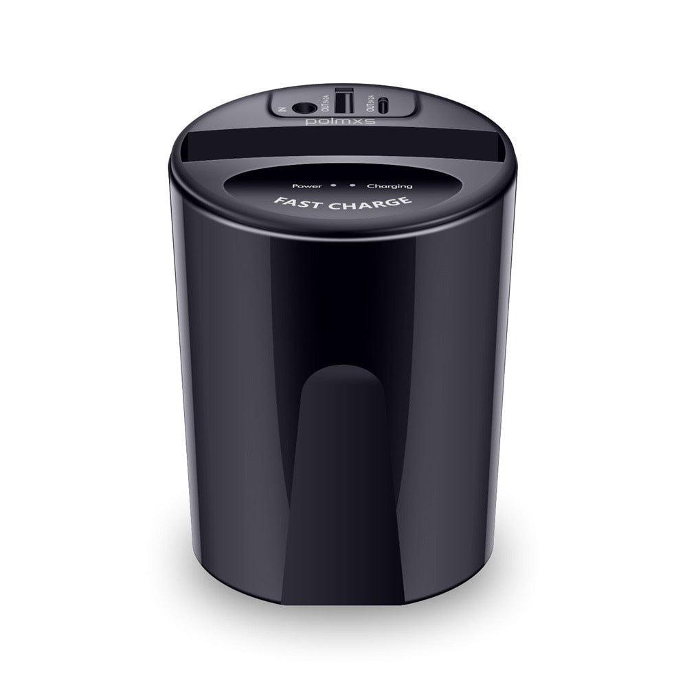 10W Car Wireless Charger Cup with USB Output - 2bazar4