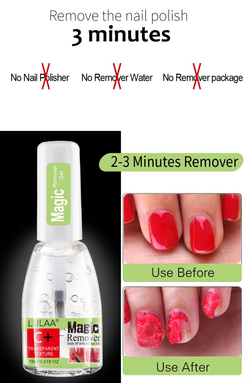 LULAA 15ml Remover Nail Gel Nail Polish Remover Liquid Nail Cleanser Nail Polish Remover Bursting Sticky Manicure Tools - 2bazar4