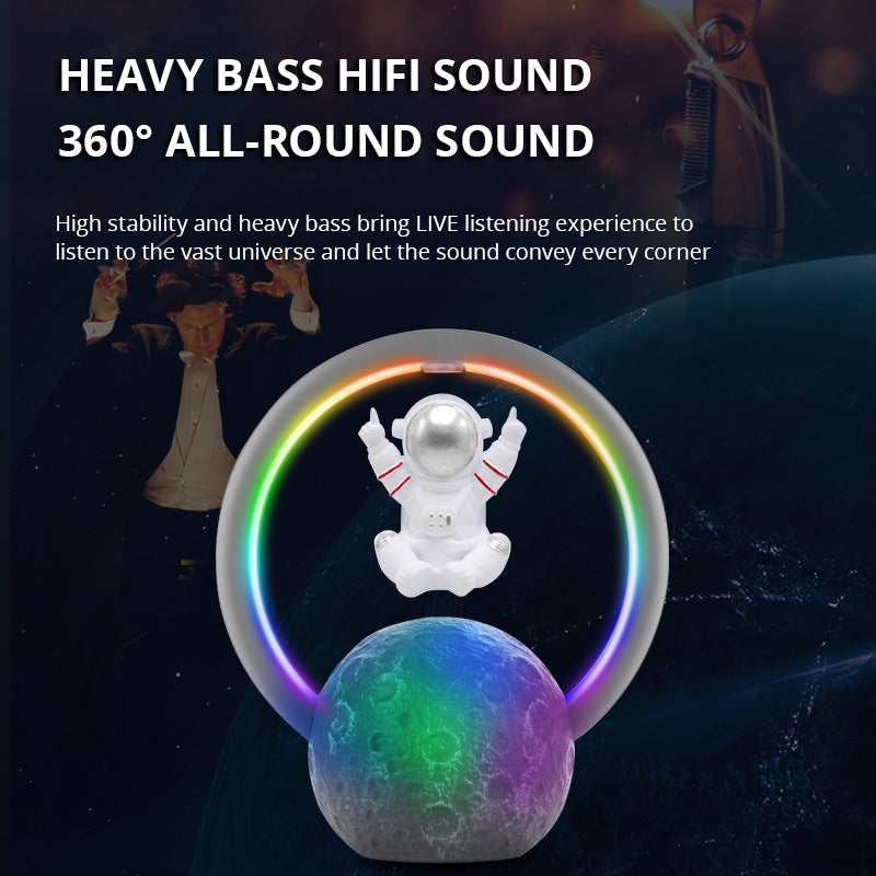 Maglev Bluetooth Speaker New Astronaut Night Light Home Creative Decoration Outdoor Subwoofer Bluetooth Sound - 2bazar4