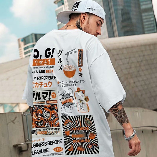 Half sleeved T-shirt for men  loose fitting short sleeved hip-hop - 2bazar4