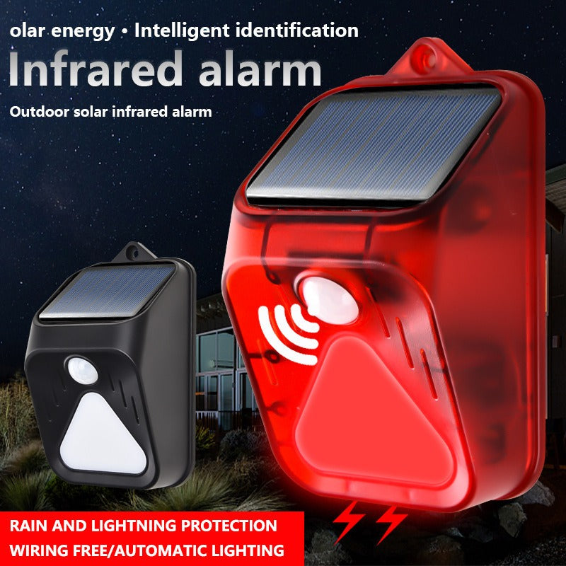 New Solar Alarm Light Human Body Sensing Remote Alarm To Drive Away Animals Solar Alarm Light - 2bazar4