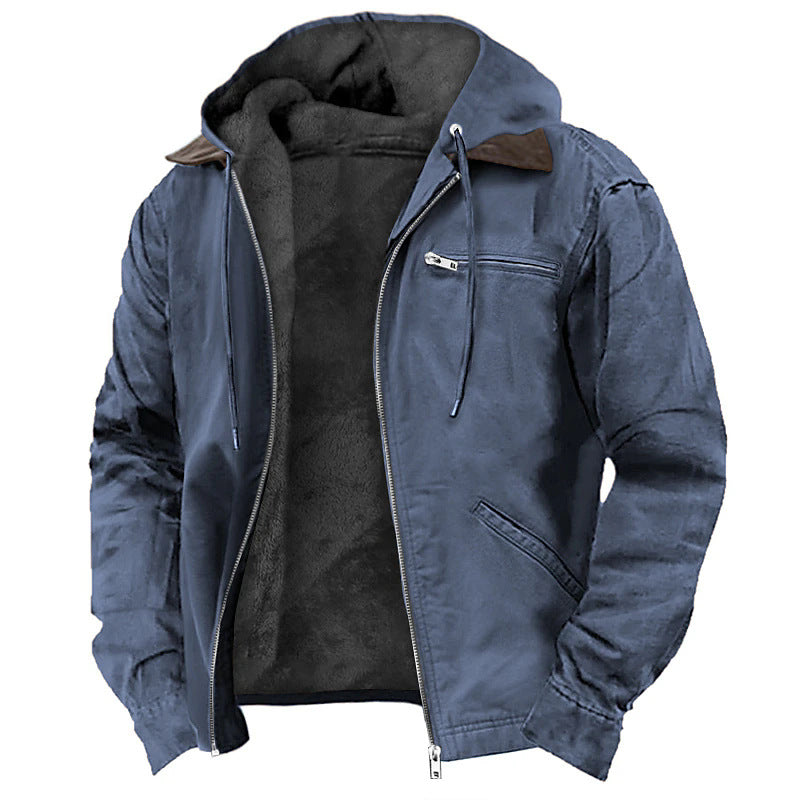 3D printed digital printed hooded sweatshirt with brown lining cotton jacket - 2bazar4