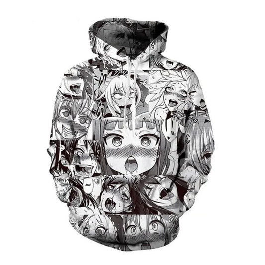 Cartoon 3D digital printing adult hooded sweatshirt