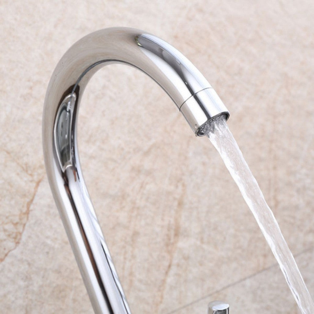 Kitchen Sink Mixer Taps Swivel Spout Single Lever Tap Mono Chrome Faucet Modern