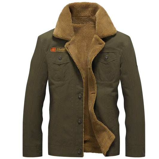 Winter Bomber Jacket Men Air Force Pilot MA1 Jacket Warm Male fur collar Mens Army Tactical Fleece Jackets - 2bazar4