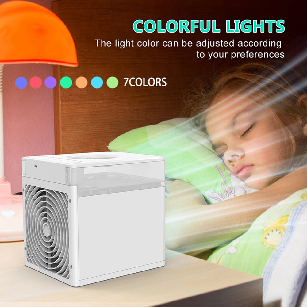 Mini Air Conditioner Air Cooler Fan 7 Colors Light USB Portable Air Conditioner Sterilization isinfection Air Cooling Fan - 2bazar4