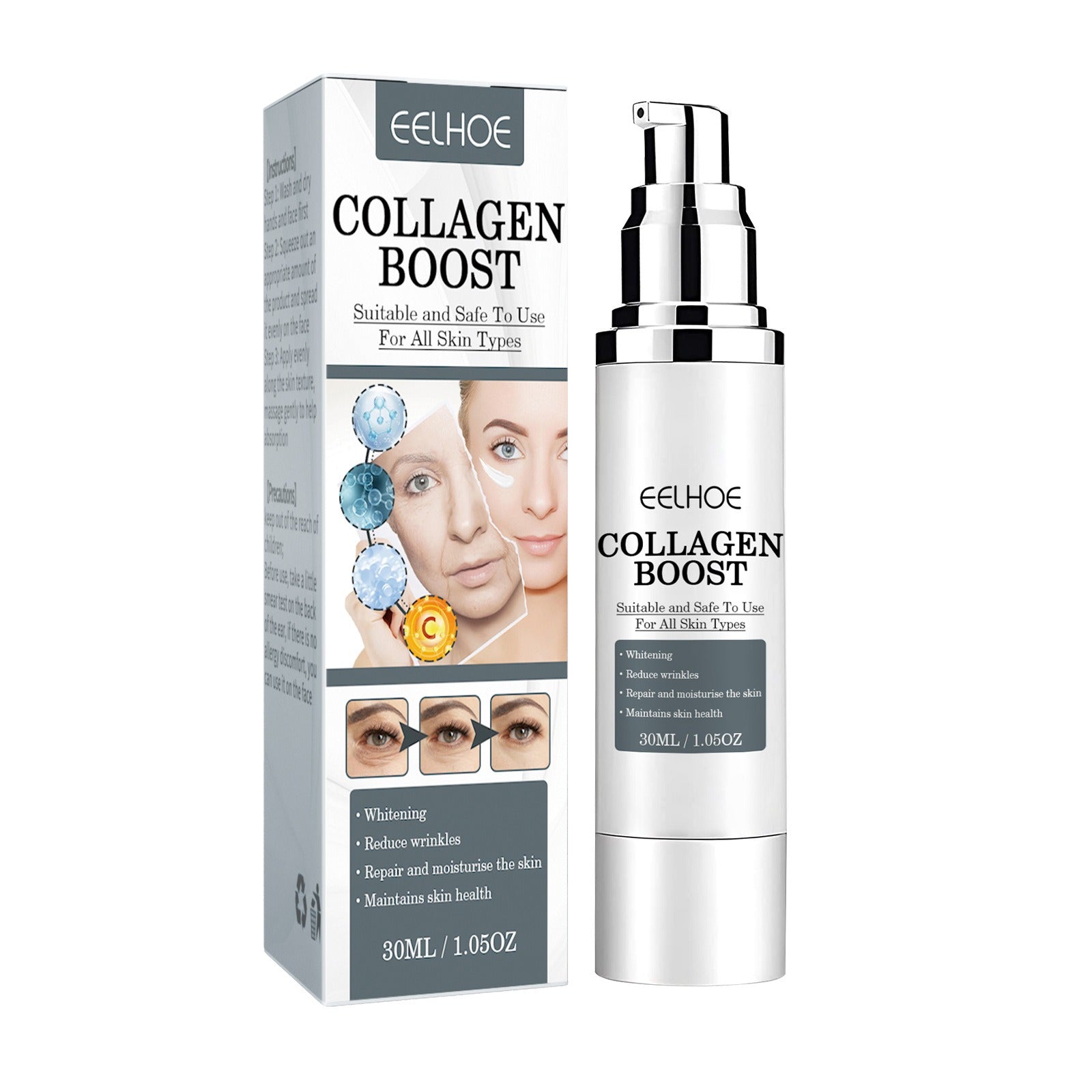 EELHOE Collagen Anti Wrinkle Cream Collagen Is Reconstituted Against Aging To Weaken Fine Lines Moisturize And Tighten Skin - 2bazar4