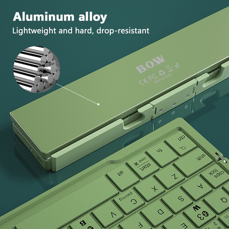 Mini Folding Keyboard Wireless Bluetooth-compatible Keyboard Foldable Keypad For Laptop Windows Android Tablet ipad Phone - 2bazar4