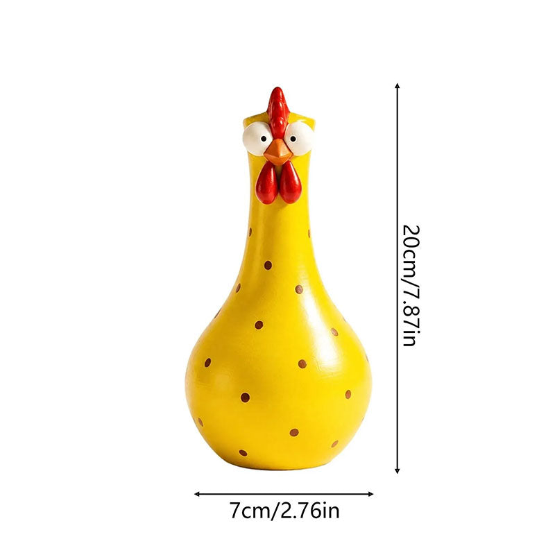 Hand-Painted Rooster Vase Sculpture – Colorful Resin Home Decor