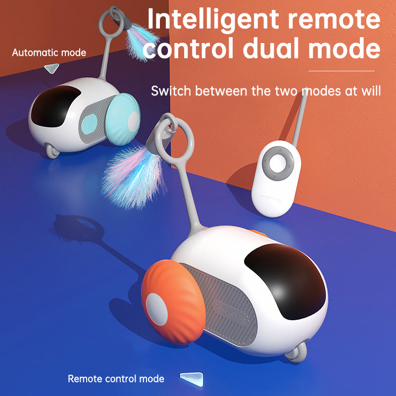 Remote Control Interactive Cat Car Toy USB Charging Chasing Automatic Self-moving Remote Smart Control Car Interactive Cat Toy P - 2bazar4