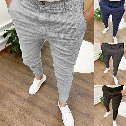 High elasticity seasonal texture button casual leggings - 2bazar4